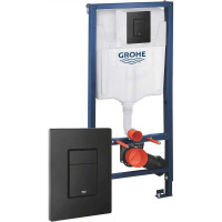 Система инсталляции для подвесного унитаза GROHE Solido 3 в 1 в сборе, H=1.13 м Rapid SL 38528001 + панель 38966KF0 матовый черный + комплект креплений 38811KF0 00000128769