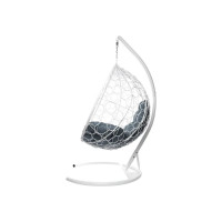 Подвесное кресло M-GROUP КАПЛЯ с ротангом белое, серая подушка 11020109