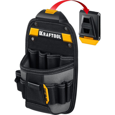 KRAFTOOL KP-11 Поясная сумка 170x360 мм с быстросъёмным креплением FastClip, 11 карманов и петель 38777