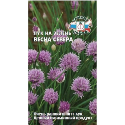 Лук СеДек Весна Севера шнитт, раннеспелый, темно-зеленый, полуострый, 20-25 см, евро, 0.5 г 13636