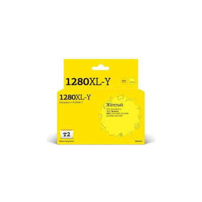 T2 Картридж (LC-1280XLY/1280) для Brother MFC-J5910DW, J6510DW, J6710DW, J6910DW, желтый IC-B1280XL-Y