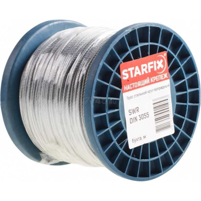 STARFIX Трос стальной круглопрядный SWR М6 DIN 3055 бухта 100 м SMP-53676-100