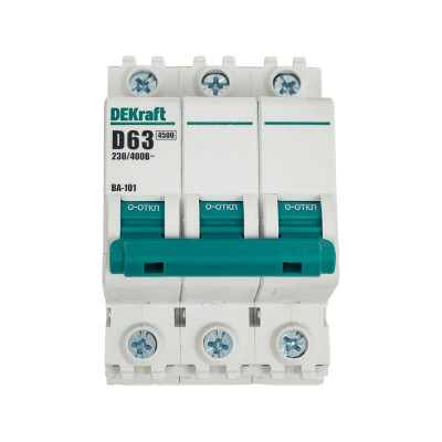 Автоматический выключатель DEKraft ВА101-3P-063A-D 11132DEK 121934