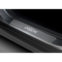 Накладки на пороги Rival для Mitsubishi ASX 2010-2019/2020-н.в., нержавеющая сталь, с надписью, 4 шт. NP.4011.3