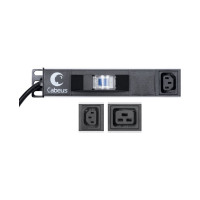 Блок розеток Cabeus вертикальный, 10 розеток IEC 320 C19, 14 розеток  -C14 PDU-16-14C13-10C19-B