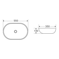 Керамическая накладная раковина BelBagno овальная BB1048