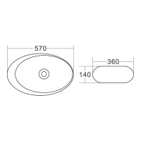 Керамическая накладная раковина BelBagno овальная BB1396