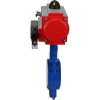 Затвор DN.ru WCB-316L-PTFE Ду50 Ру16 с пневмоприводом, пневмораспределителем D050-02389