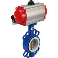 Затвор DN.ru WCB-316L-PTFE Ду50 Ру16 с пневмоприводом, пневмораспределителем D050-02389