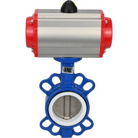 Затвор DN.ru WCB-316L-PTFE Ду50 Ру16 с пневмоприводом, пневмораспределителем D050-02389