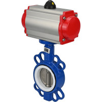 Затвор DN.ru WCB-316L-PTFE Ду50 Ру16 с пневмоприводом, пневмораспределителем D050-02389