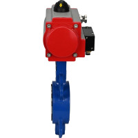 Затвор DN.ru WCB-316L-PTFE Ду50 Ру16 с пневмоприводом, пневмораспределителем D050-02389