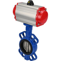 Затвор DN.ru дисковый GGG50-GGG40-EPDM Ду80 Ру16 с пневмоприводом, пневмораспределителем D050-01902
