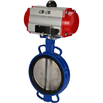 Затвор DN.ru дисковый GGG50-GGG40-EPDM Ду50 Ру16 с пневмоприводом, пневмораспределителем D050-01876