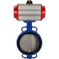 Затвор DN.ru дисковый GGG50-GGG40-EPDM Ду250 Ру16 с пневмоприводом, пневмораспределителем D050-01831