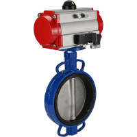 Затвор DN.ru дисковый GGG50-GGG40-EPDM Ду250 Ру16 с пневмоприводом, пневмораспределителем D050-01831