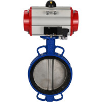 Затвор DN.ru дисковый GGG50-GGG40-EPDM Ду250 Ру16 с пневмоприводом, пневмораспределителем D050-01831