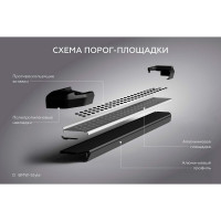 Rival Пороги на автомобиль "Bmw-Style круг" Haval F7 2019-2024/F7x 2019-н.в, D180AL.9403.1