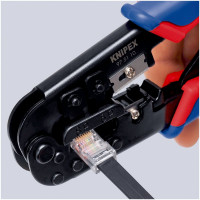 Пресс-клещи для штекеров KNIPEX RJ (Western), 2 гнезда, RJ 11/12, RJ 45, 190 мм, KN-975110SB