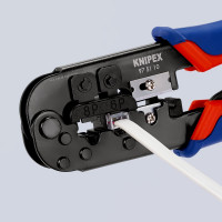 Пресс-клещи для штекеров KNIPEX RJ (Western), 2 гнезда, RJ 11/12, RJ 45, 190 мм, KN-975110SB