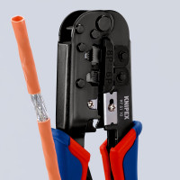 Пресс-клещи для штекеров KNIPEX RJ (Western), 2 гнезда, RJ 11/12, RJ 45, 190 мм, KN-975110SB