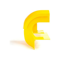 Кабельный спуск LANMASTER под трубу, с крышкой для лотка 120 мм, желтый LAN-OT120-OS