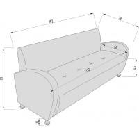 Диван Мягкий офис Альфа трехместный салатовый АЛФ301СЛТ