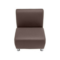 Секция дивана Мягкий офис Классик одноместная коричневая КЛ501КОР