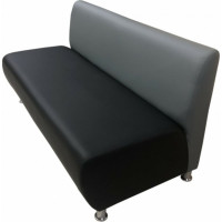 Секция дивана Мягкий офис Классик двухместная серая-черная КЛ601СРЧН