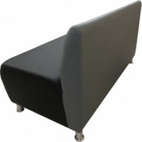 Секция дивана Мягкий офис Классик двухместная серая-черная КЛ601СРЧН