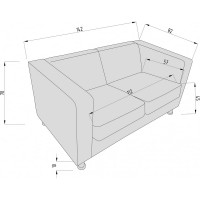 Диван Мягкий офис Аполло Люкс двухместный молочный АПЛЮ201МЛ