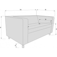Диван Мягкий офис Аполло двухместный белый АП201МЛ