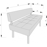 Секция дивана Мягкий офис Сатурн двухместная бежевая СТР601БЖ