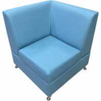 Угловая секция Мягкий офис Кардинал внутренняя голубая КРД801ГЛ