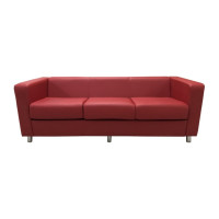 Диван Мягкий офис Аполло Люкс трехместный красный АПЛЮ301КР