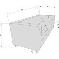 Диван Мягкий офис Аполло Люкс трехместный оранжевый АПЛЮ301ОР