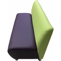 Секция дивана Мягкий офис Классик трехместная фиолетово-салатовая КЛ701ФЛТСЛТ
