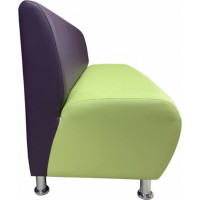 Секция дивана Мягкий офис Классик трехместная фиолетово-салатовая КЛ701ФЛТСЛТ