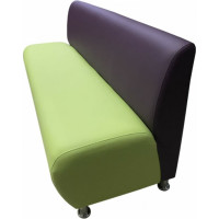 Секция дивана Мягкий офис Классик трехместная фиолетово-салатовая КЛ701ФЛТСЛТ
