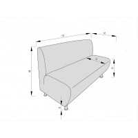 Секция дивана Мягкий офис Классик трехместная серая КЛ701СР