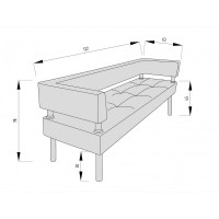 Диван Мягкий офис Сатурн двухместный бежевый СТР203БЖ