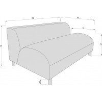 Секция дивана Мягкий офис Офис Комфорт двухместная желтая ОФК601ЖЛТ