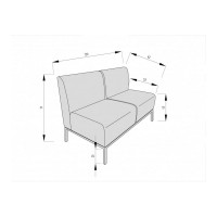 Диван Мягкий офис Компакт двухместный оранжевый МТКОМ201ОР