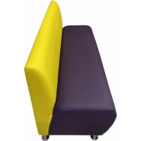 Секция дивана Мягкий офис Классик трехместная желто-фиолетовая КЛ701ЖЛТФЛТ