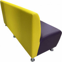 Секция дивана Мягкий офис Классик трехместная желто-фиолетовая КЛ701ЖЛТФЛТ