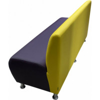Секция дивана Мягкий офис Классик трехместная желто-фиолетовая КЛ701ЖЛТФЛТ