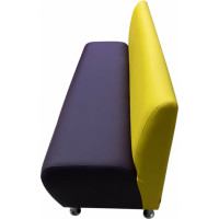 Секция дивана Мягкий офис Классик трехместная желто-фиолетовая КЛ701ЖЛТФЛТ
