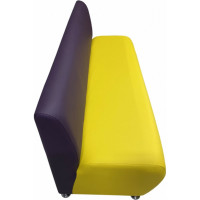 Секция дивана Мягкий офис Классик трехместная желто-фиолетовая КЛ701ЖЛТФЛТ