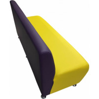 Секция дивана Мягкий офис Классик трехместная желто-фиолетовая КЛ701ЖЛТФЛТ