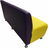 Секция дивана Мягкий офис Классик трехместная желто-фиолетовая КЛ701ЖЛТФЛТ